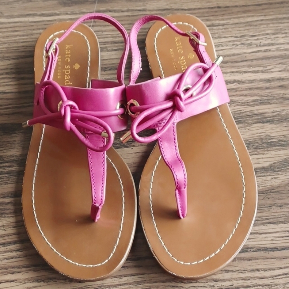 Kate Spade New York Leather Thong Sandals In Carolina Pink Size 6 1/2, NWOT
